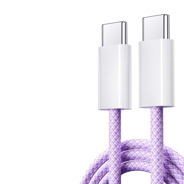 2023 Original USB C-kabel för iPhone 15 Pro Max iPad PD 65W 45W 25W Turboladdsladd Typ C Snabbladdare för Samsung S23 S22 Lila Purple 1m