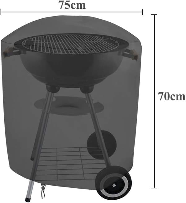 Vattentätt BBQ-skydd Rund Form 75x70cm Svart för Grillskydd Utomhusmatlagning