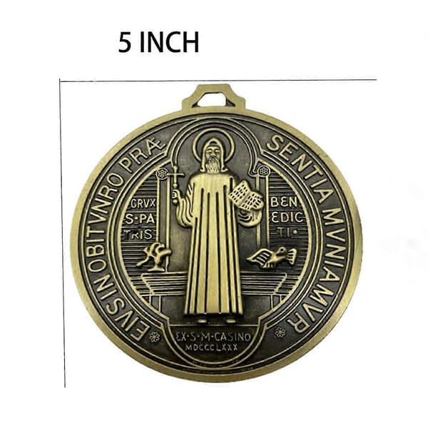 Hemvälsignelse medalj helgon extra stor medaljong hem beskyddare religiös gåva för hängande dörr,