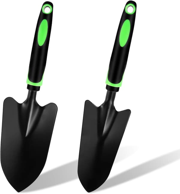Liten hagespade for planting og omplanting, stålfabrikkspade, minispade, strandspade, svart