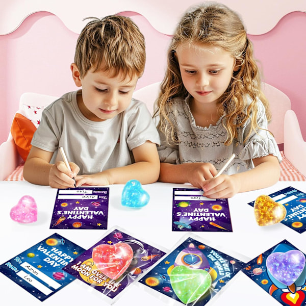 24-pack Hjärtformade Stretchiga Bollar, för Barns Skolklassrumsutbyte