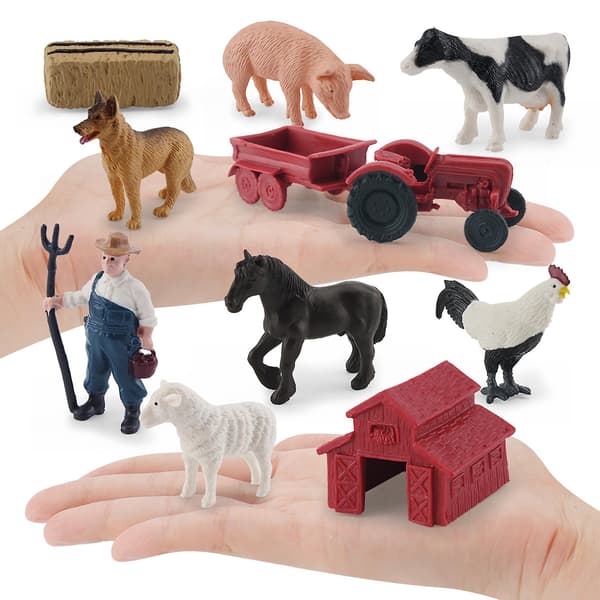 1 Sæt Bondegårdsdyr Figurer Søde Plastik Miniature Figurer Legetøj Scene Rekvisit Simulation