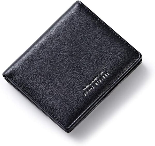 Damplånbok Liten Bifold läderficka Plånbok Dam Minikortplånbok (svart) - Perfekt