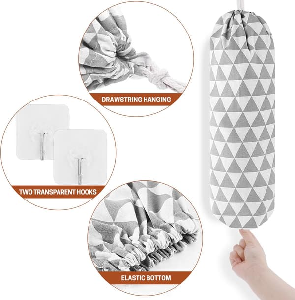 2 stk. Plastposeholder, Genanvendelig Plastposearrangør Vægmonteret