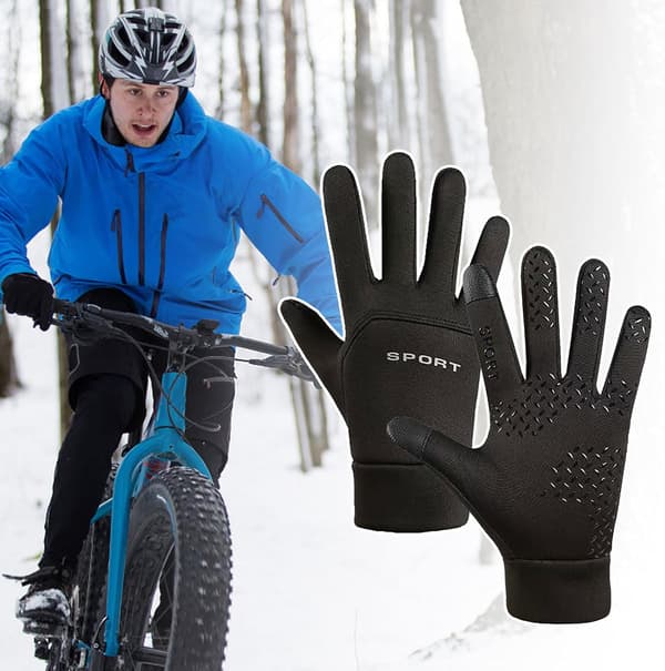 Termiske Touchscreen Handsker Til Mænd Og Kvinder Vindtætte Cykling Løb Sport Vinter Skridsikre Sorte