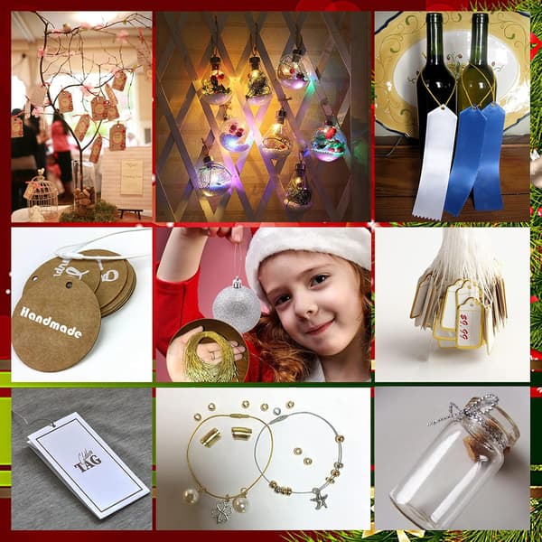 200 Dekorative Hængesnore med Snaps, Juletræspynt