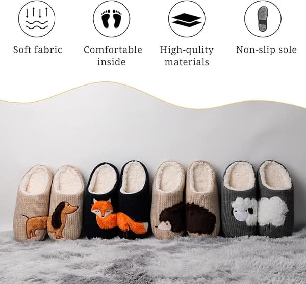 Damtofflor, varma och fluffiga vintertofflor, plyschtofflor, herrtofflor, bekväma tofflor med fuskpälsfoder. brown