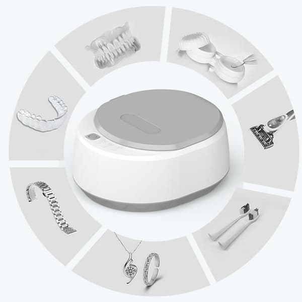 Professionel Ultralydsrenser 340ml 40W 49kHz til Gebis, Bøjler, Retainere, Smykker Grå