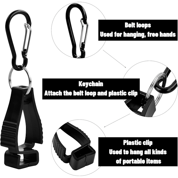 4 kpl Karabiner-työkalukäsinepidike, liukumaton