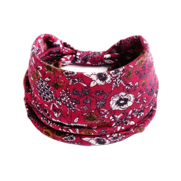 Hårstrikker for kvinner, Boho Floal-stil, kryssende hodebånd, blomsterhodeplagg, yoga-hårbånd, stretch for kvinner (A)