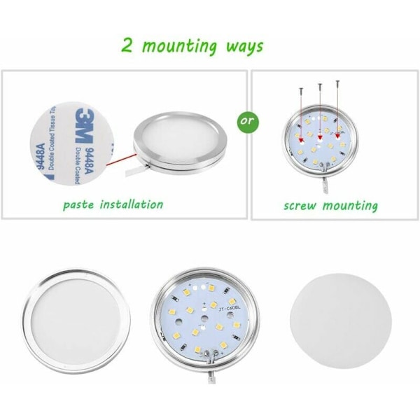 LED Skåpsbelysning Under Hylla Vitrin Infälld Spotlight 16W för Skåp Möbler Kök Kallvit 6000K (8-pack)