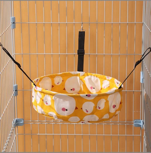 2-pack katthängmatta lounge kattsäng för bur kennel säte med metallram justerbara remmar orange