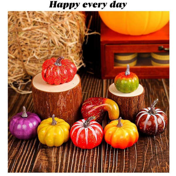 Realistisk Liten Pumpa av Skum Set för Höst Thanksgiving Dekor 70g