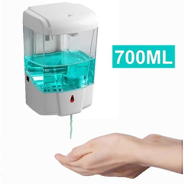 Automatisk sæbedispenser, 700 ml berøringsfri skumsæbedispenser med sensor, automatisk sæbedispenser til vægmontering til badeværelse, køkken, kontor, hotel