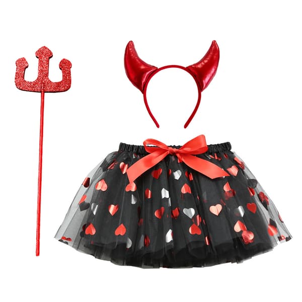Halloween Trykt Mesh Græskar Tutu Skørt, Heksehat, Kost Kostume Tre-Delt Sæt til Piger RS24403 + Orange M