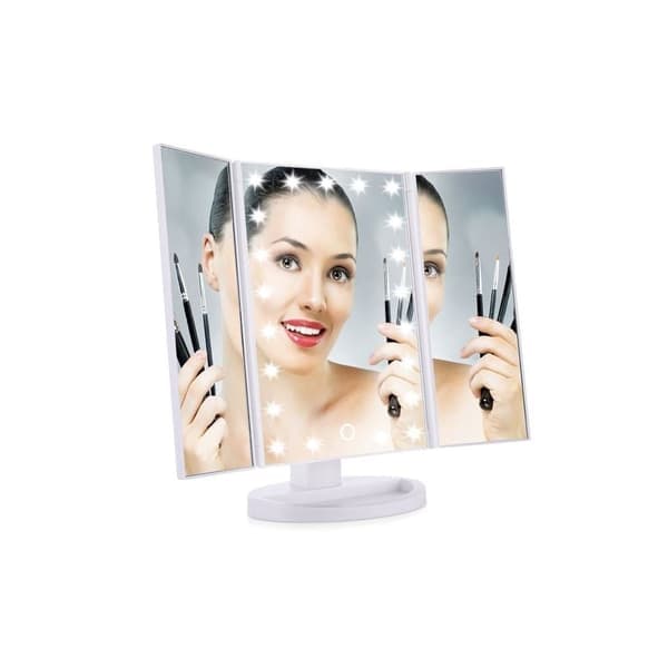 ® Kolmiosainen Hollywood-meikkipeili LED-valolla - Valkoinen
