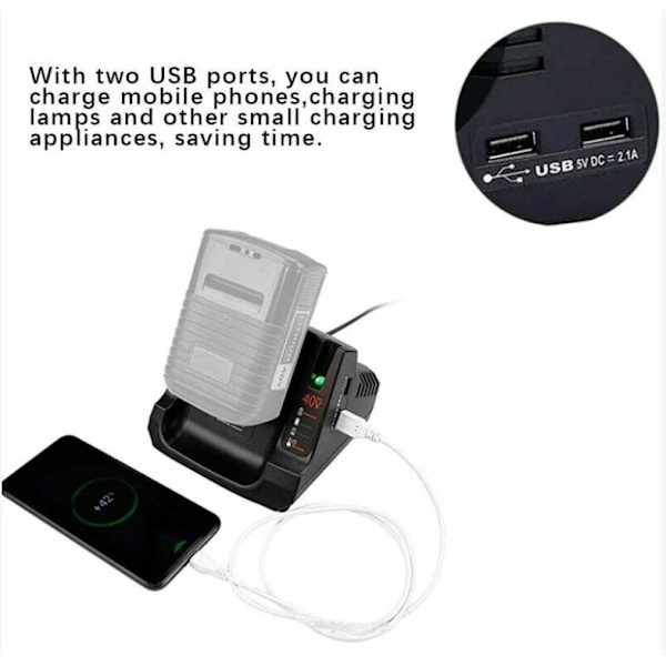 Passer Black & Decker LCS36 36V/40V batterilader, litium【mo】