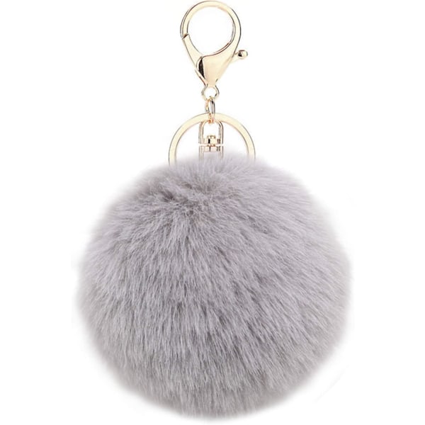 2 stk. Nøglering Blød plysj Charm Ring Nøglering Kunstpels Bolde Taske Pen
