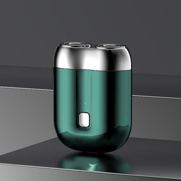 Ny mini dobbelthodet barbermaskin elektrisk bærbar barbermaskin for menn USB-lading full kropp vaskbar barbermaskin grey
