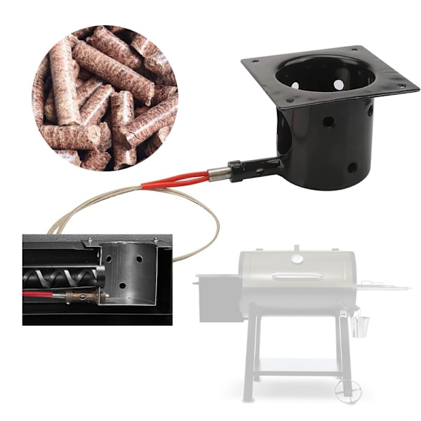 Træflis pille grill universal ildpotte emaljeproces holdbar anti-rust god ventilation fuld forbrænding [YATOUT] Enamel fire cup + ignition rod
