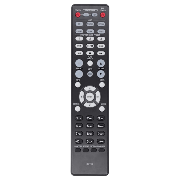 TV:n kaukosäätimen korvaaja DENON RC-1173/PMA-720AE/PMA-520AE/DCD-720AE/DCD-520AE -malleille