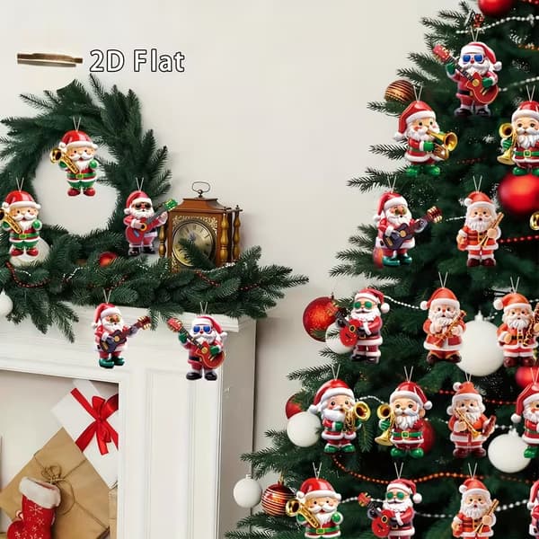 Klassisk juletræsornament med julemanden 12-piece set