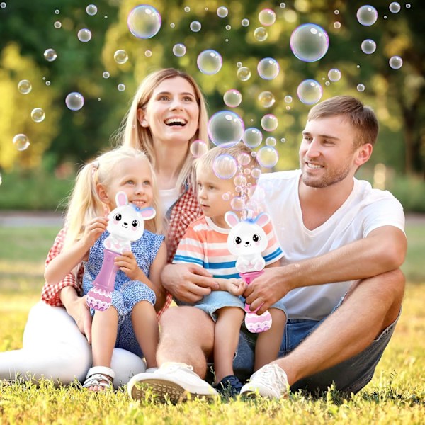 2-pack Påskbubbelstavar för barn, 28,5 cm automatisk bubbelblåsare med ljus, bubbelleksak för påskfest, påskkorgsfyllning