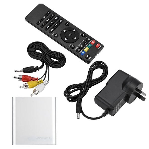 Mini HD Media Player Stereo Audio & 1080P Video HDMI/AV Output Media Player Center - EU Stik