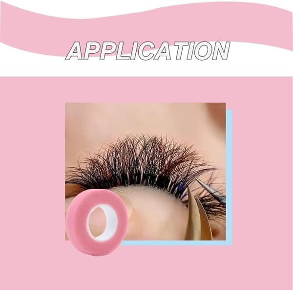Øjenvippetape, to ruller øjenvippeforlængertape (pink), til øjenvippeforlængelser.
