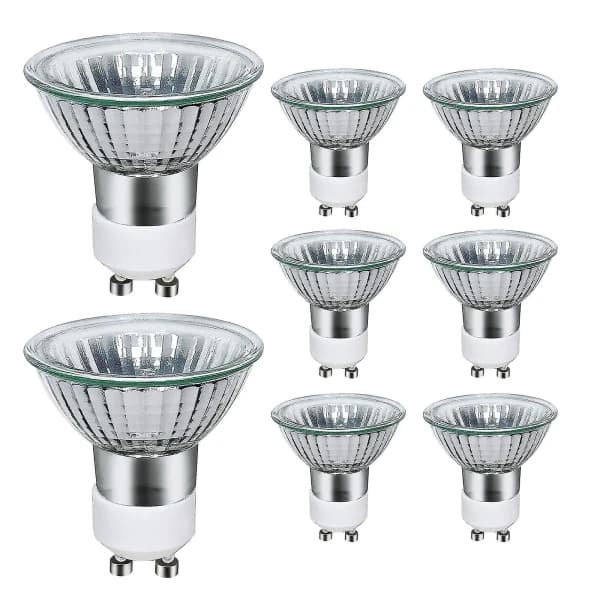 8-pakning GU10 Halogenlamper 35W, 220V GU10 Halogen Spotlight 2800K Varmhvit