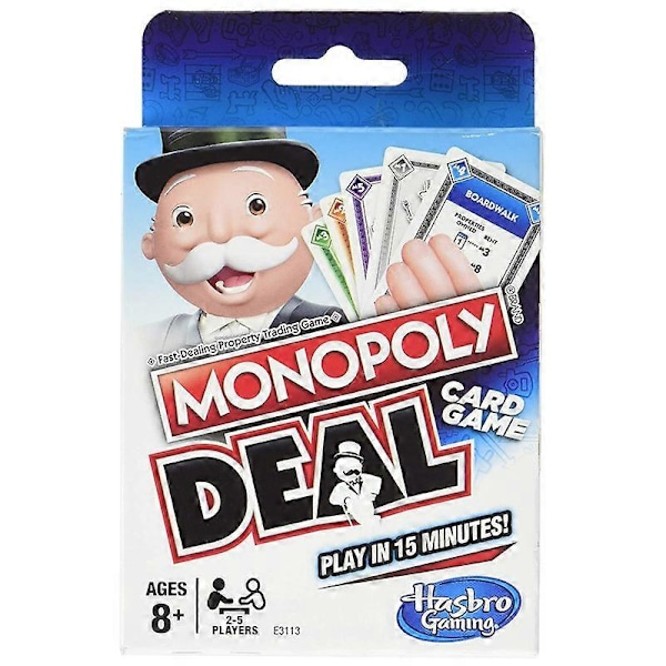 Original Hasbro Brädspel Roligt Party Kort Monopoly Deal Spel för Barn Vuxna Familjespel Reseportabel Leksaker för Barn Present 1st randomly