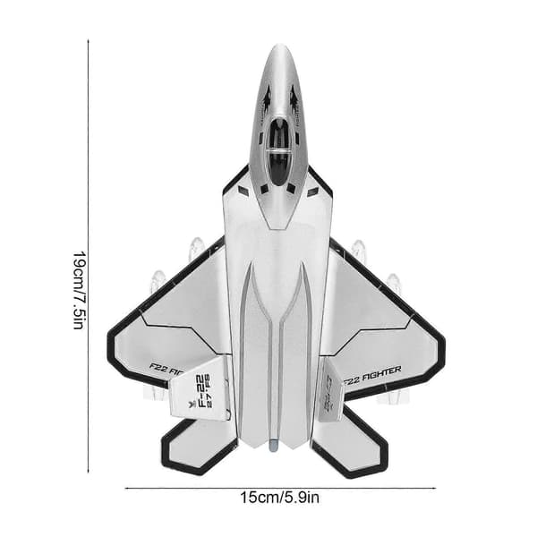 F22 Træk Tilbage Flymodel Meget Simuleret Legeringsflymodel Legetøj med Lys Lyd Sølv