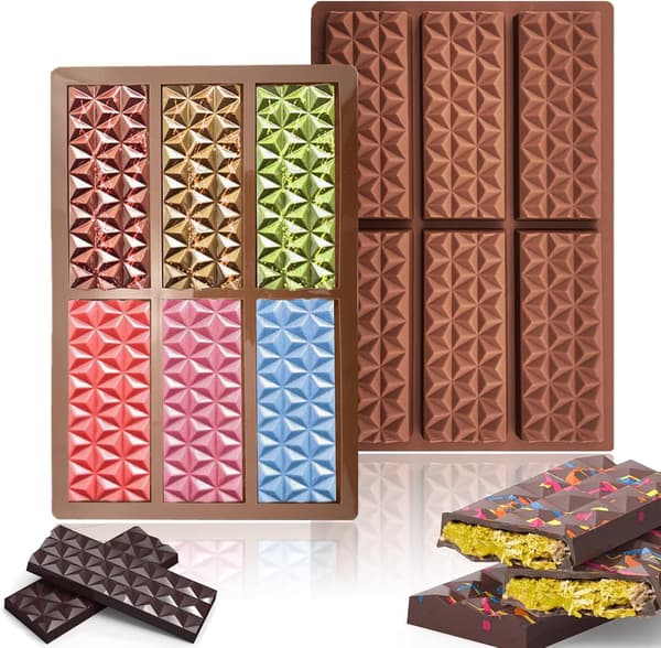 Silikone Chokoladebarforme til bagning af slik, genanvendelige non-stick bageplader til chokoladebarer, småkager og kager