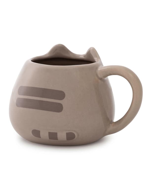 Pusheen Dam Mugg och Strumpa Present Set Brun 3D Ansikte - One Size