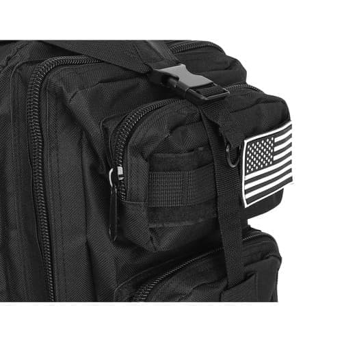 Militærtaske / Rygsæk i Nylon, Sort - 26 Liter