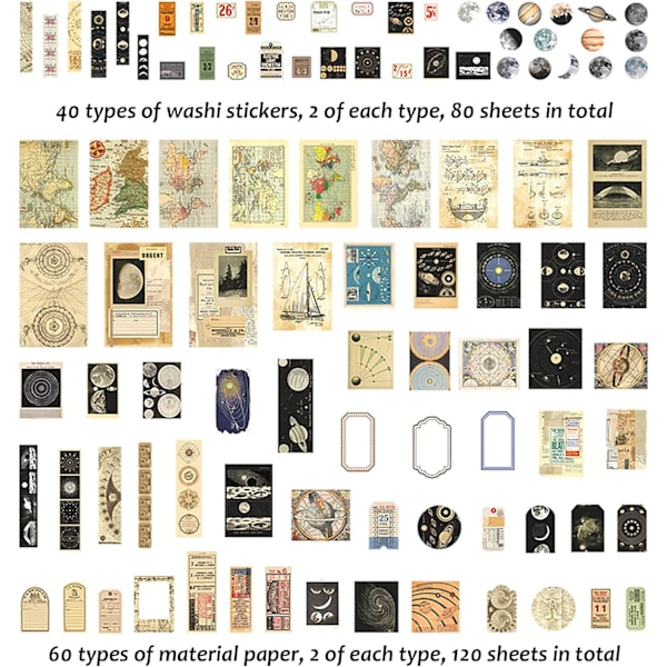 800 Ark Scrapbooking Klistremerker, Washi Papir Planlegger Klistremerke
