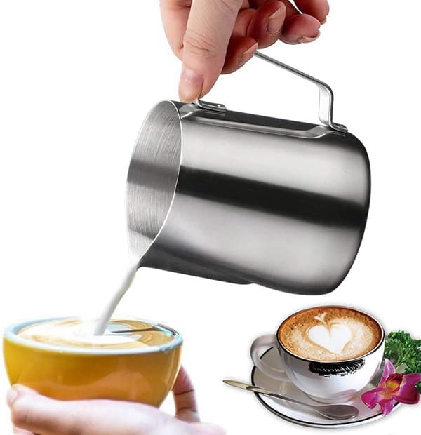 600ml Mælkekande i Rustfrit Stål til Kaffe Mælkeskummer Cappuccino og Latte