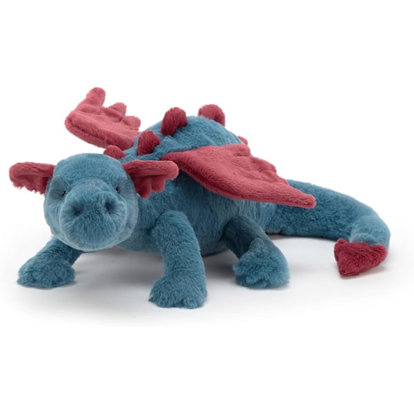 Jellycat Snödrake Gosedjur, Enorm 48 cm - Mytisk Plyschleksak - Klassisk Barngåva deep blue
