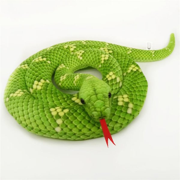 Halloween Simuleret Slange Plys Boa Constrictor Legetøj Trick Rekvisitter Dukke Zodiac Slange-Grøn Vandslange-2m