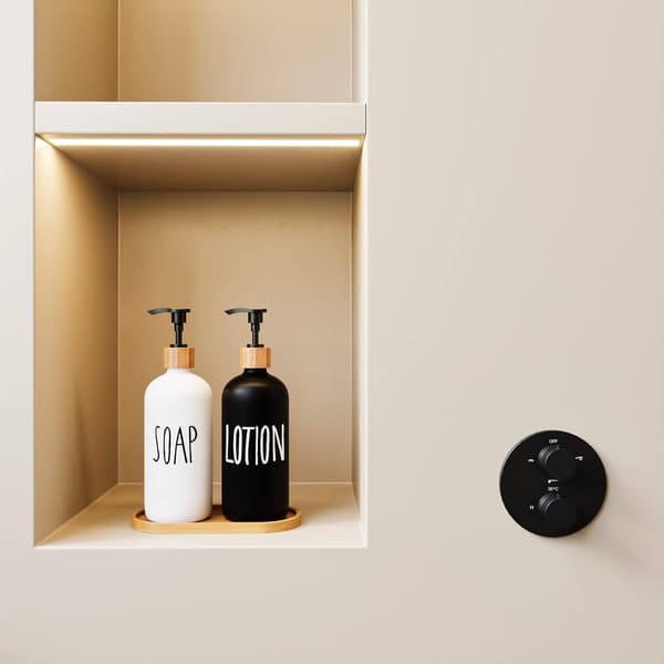 Genopfyldelig 500ML Håndpumpe Dispenser Sort 21x7cm Til Væsker Sæbe Lotion