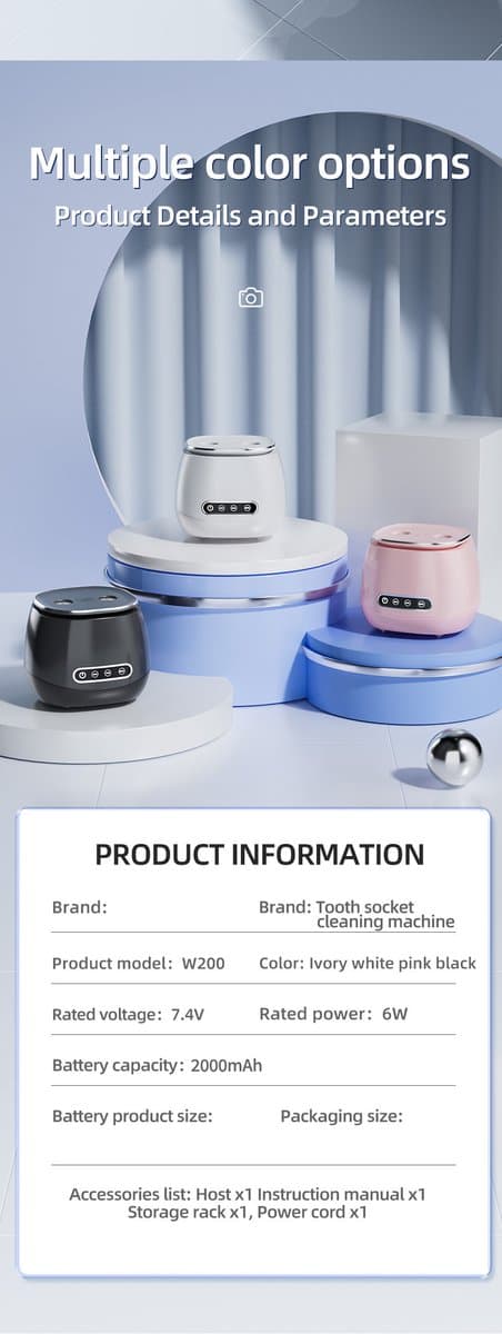 Ultralydsrenser til proteser 160 ml 45 kHz UV-sterilisering til retainere, bøjler og smykker pink