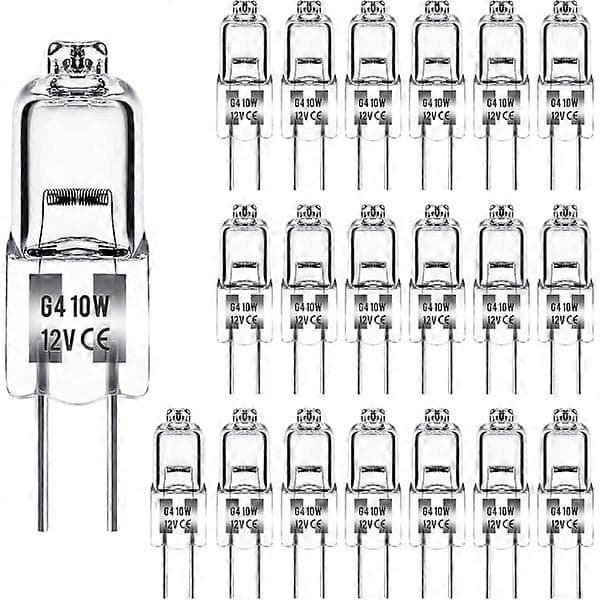 G4 halogenlampor 10W 12V - Varmvit - 20-pack 10W 10W 20st