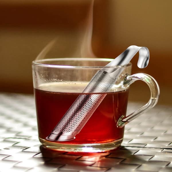 2x Te-si rør i rustfrit stål, te-infuser med mesh