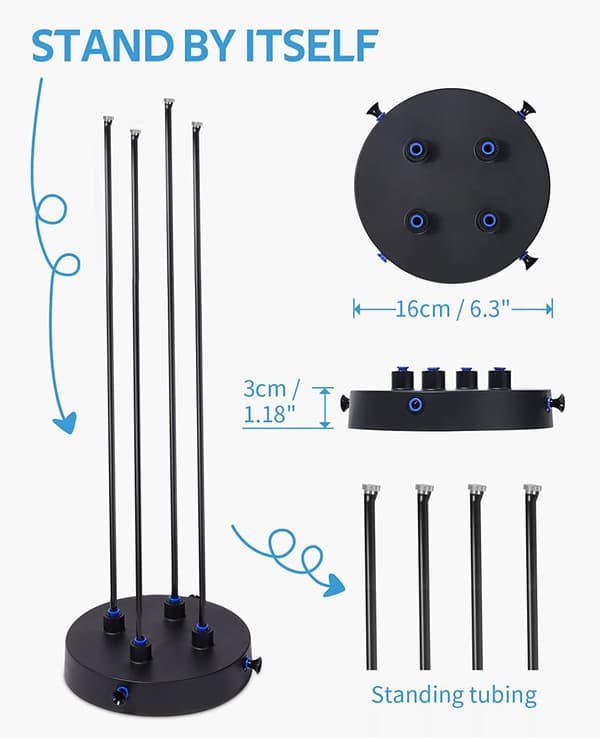 Utendørs forstøver, 8 m rør + 4 tåkedyser + 1 adapter (3/4) for
