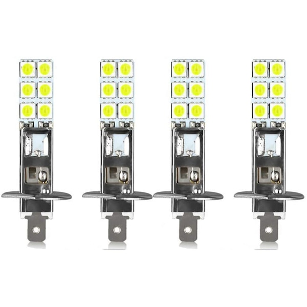 4 stk. H1 6000k Super Hvide 80w LED forlygter