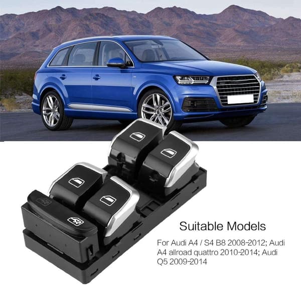 Kompatibel vindusbryter for Audi A4 S4 B8 Q5 Dørvinduskontrollbryter Hovedbryter 8KD959851A 8K0959851F