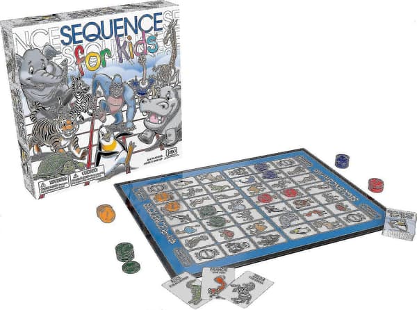 Sequence för barn - Strategispelet \"Ingen läsning krävs\", Flerfärgad, 28 cm (2-4 spelare)