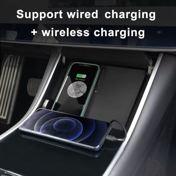 Trådløs lader Tesla Model 3 2017 2018 2019 2020 Tilbehør Trådløs telefonlader Bilinteriør Midtkonsolltilbehør Enhver