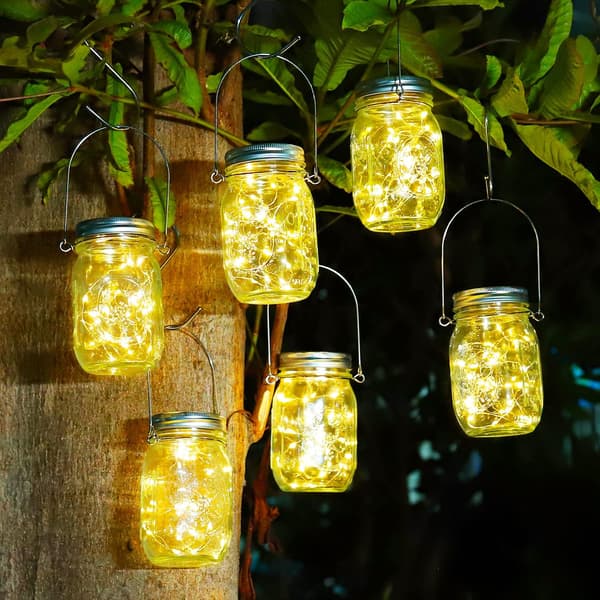 Utendørs Solar Hagelykter 6 Stykker 30 LED-er IP65 Vanntett Firefly Stil Innendørs Utendørs Solar Dekor