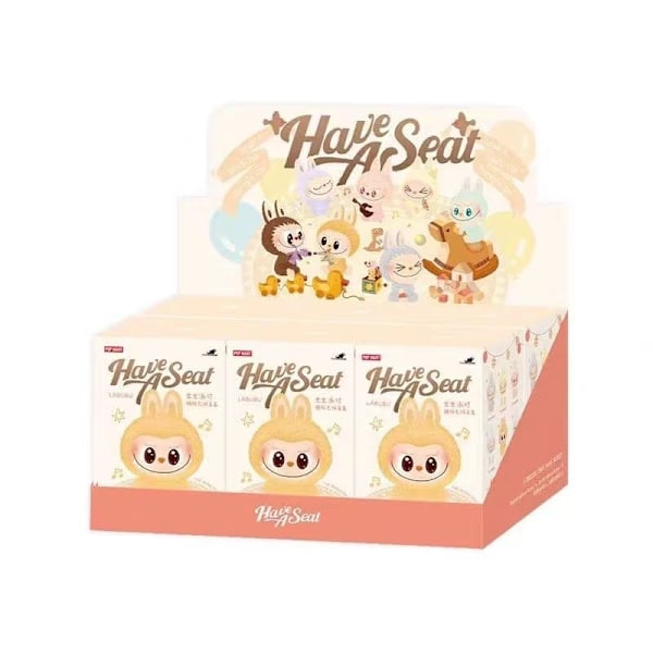 Påskekampanje! Høy kvalitet 6-pakning FOR POP MART LABUBU 2.0 Monster Spennende Macaron Plysjdukke Leke Blind Box (Tilfeldig Farge)